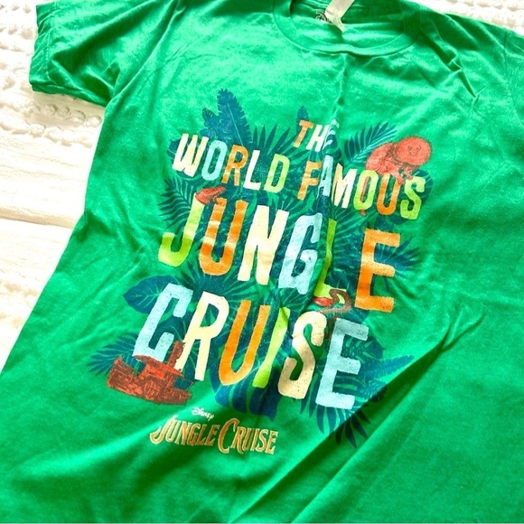 Disneys World Famous Jungle Cruise Kelly Green Super Soft 100% Cotton Tee Shirt - Picture 2 of 15
